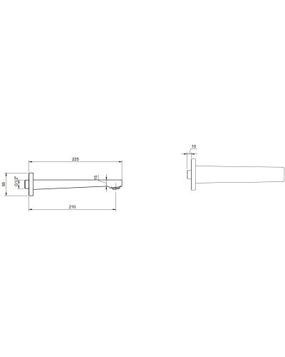 Излив для ванны 210 мм Villeroy & Boch Architectura Square TVT125002000K5
