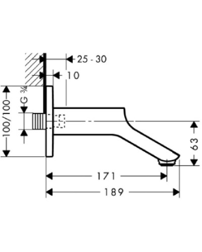 Излив для ванны 171 мм Axor Urquiola 11430000