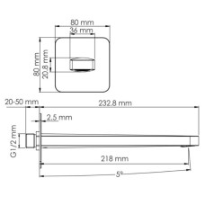 Излив для ванны 218 мм WasserKRAFT Spree A274