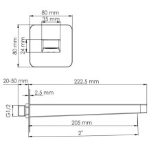 Излив для ванны 205 мм WasserKRAFT Tauber A298