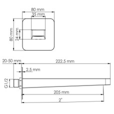 Излив для ванны 205 мм WasserKRAFT Tauber A298