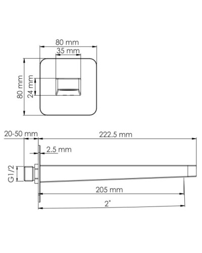 Излив для ванны 205 мм WasserKRAFT Tauber A298