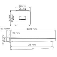 Излив для ванны 218 мм WasserKRAFT Neckar A279