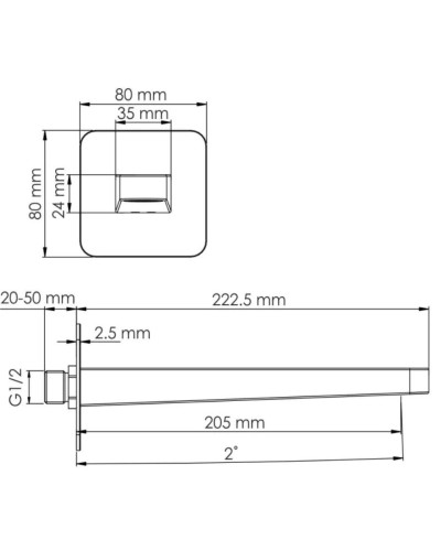 Излив для ванны 205 мм WasserKRAFT Ems A305