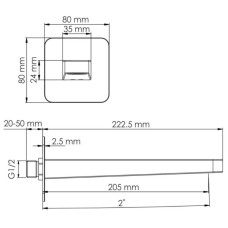 Излив для ванны 205 мм WasserKRAFT Paar A311