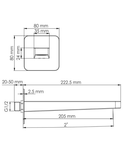 Излив для ванны 205 мм WasserKRAFT Paar A311