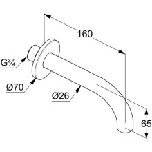 Излив для ванны 160 мм Kludi Bozz 3850553