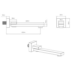 Излив для ванны 225 мм Vincea VSWS-41BG