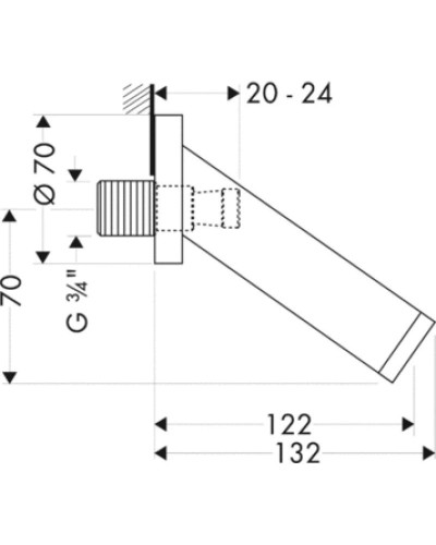 Излив для ванны 122 мм Axor Starck 10410000
