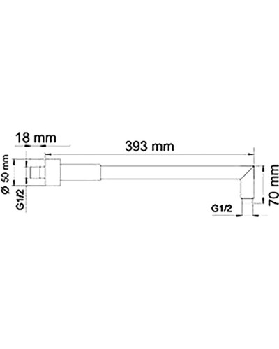 Кронштейн для верхнего душа WasserKRAFT A019 Хром