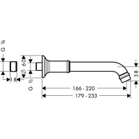 Излив для ванны 220 мм Axor Montreux 16541000