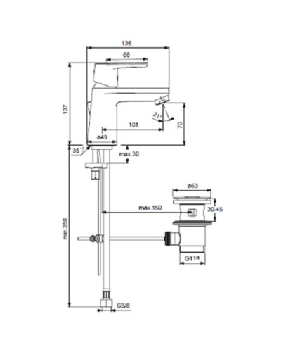 Комплект смесителей (3 в 1) Ideal Standard Vito B1132AA