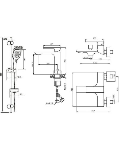 Комплект смесителей Orange Lutz M04-311cr Хром