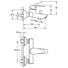 Комплект смесителей (3 в 1) Vitra Dynamic S A49152EXP