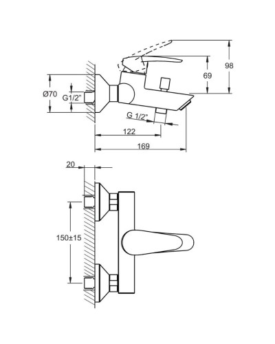 Комплект смесителей (3 в 1) Vitra Dynamic S A49152EXP