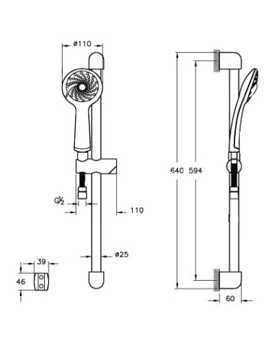 Комплект смесителей (3 в 1) Vitra Dynamic S A49152EXP