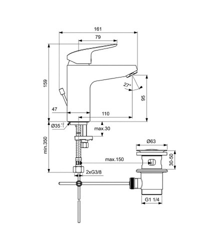 Комплект смесителей Ideal Standard Ceraflex BD001AA Хром