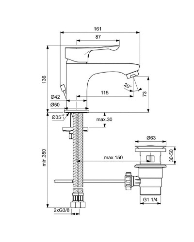 Комплект смесителей Ideal Standard Alpha BD004AA Хром