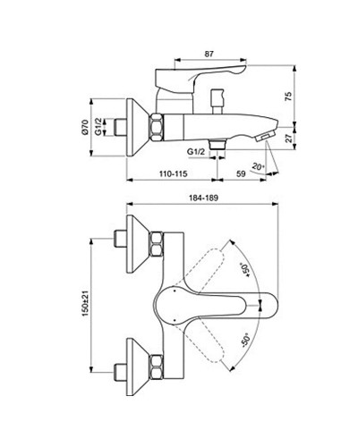 Комплект смесителей Ideal Standard Alpha BD004AA Хром