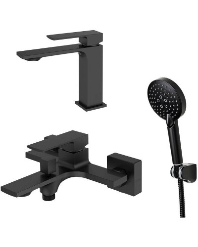 Комплект смесителей Orange Lutz M04-311b Черный матовый