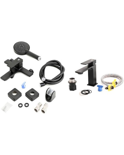 Комплект смесителей Orange Lutz M04-311b Черный матовый