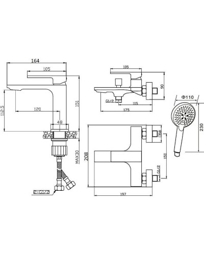 Комплект смесителей Orange Lutz M04-311w Белый