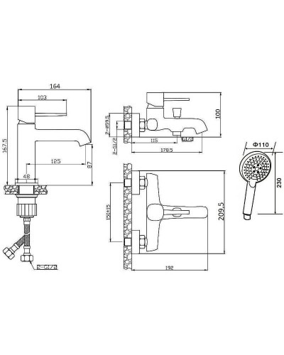 Комплект смесителей Orange Karl M05-311w Белый