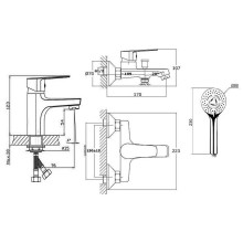 Комплект смесителей Orange Loop M26-311gr Графит