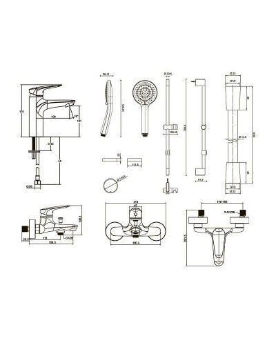 Комплект смесителей Jacob Delafon Elite E32911RU-CP Хром