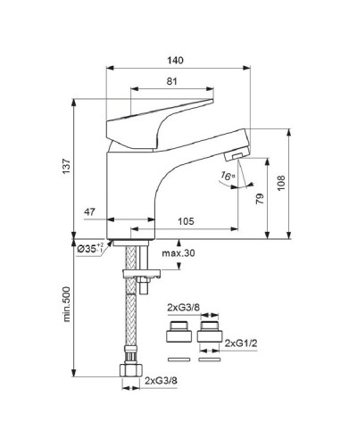 Комплект смесителей Vidima Next BD128AA Хром