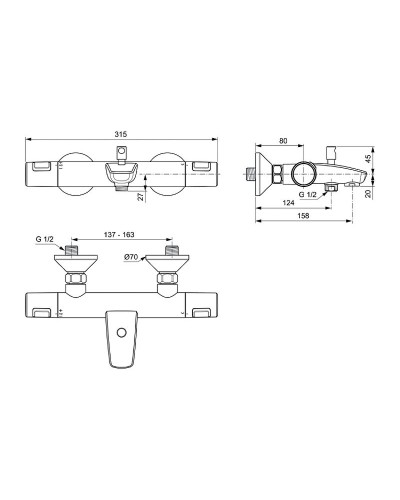 Комплект смесителей Ideal Standard Ceratherm T25 BC984AA Хром