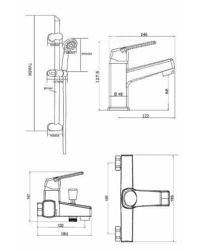 Комплект смесителей Orange OneLife P02-511w Белый