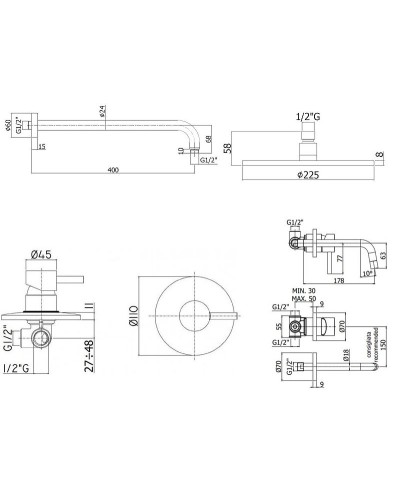 Комплект смесителей Paffoni Light KITLIG011NO006 Черный матовый