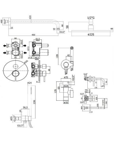 Комплект смесителей Paffoni Light KITZLIQ018CR006 Хром