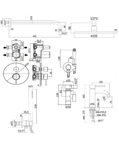 Комплект смесителей Paffoni Light KITZLIQ018CR071 Хром