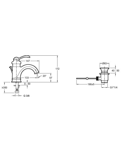 Комплект смесителей Jacob Delafon Fairfax E71090-CP + E72090-CP