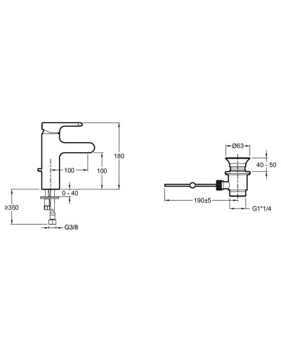 Комплект смесителей Jacob Delafon Singulier E10867-CP + E10860-CP