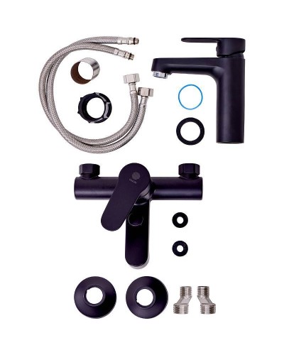 Комплект смесителей Orange OneLife P07-511b Черный матовый