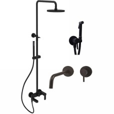 Комплект смесителей Paffoni Light KITZCOL632NO006 Черный матовый