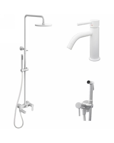 Комплект смесителей Paffoni Light KITZCOL632BO71 Белый матовый