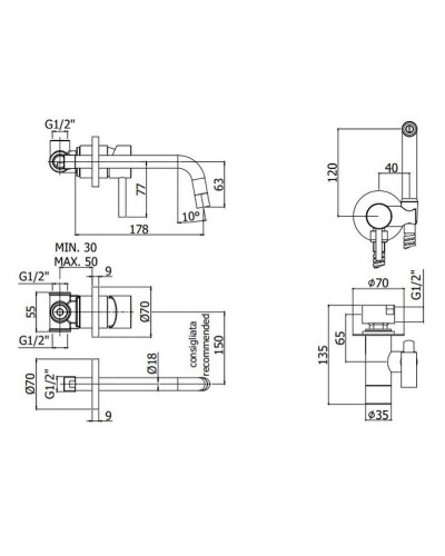 Комплект смесителей Paffoni Light KITZCOL632BO006 Белый матовый