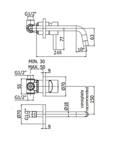 Комплект смесителей Paffoni Light KITCOL632BO007 Белый матовый
