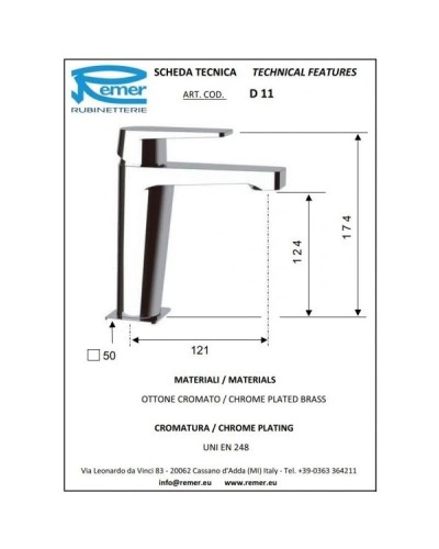 Комплект смесителей Remer Dream D05 + D11