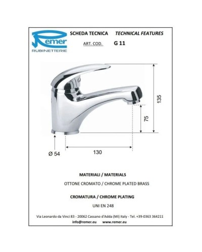 Комплект смесителей Remer Giga G02 + G11