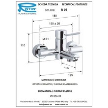 Комплект смесителей Remer Minimal N05 + N11