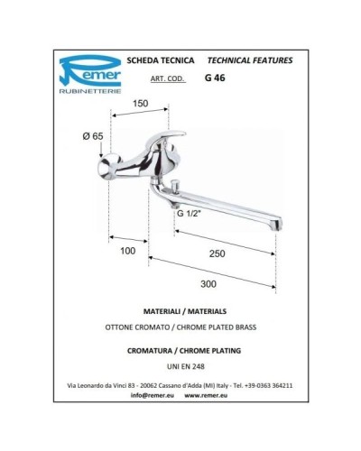 Комплект смесителей Remer Giga G46 + G11