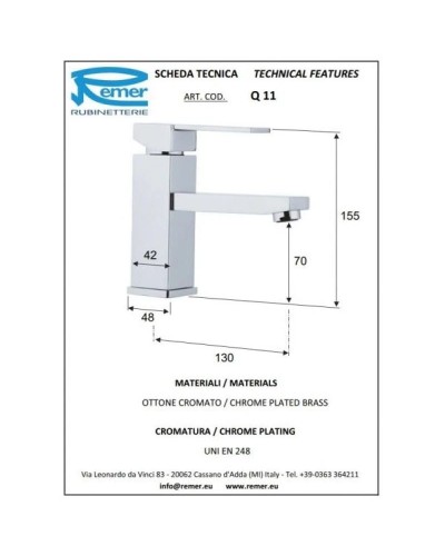 Комплект смесителей Remer Qubika Q05 + Q11