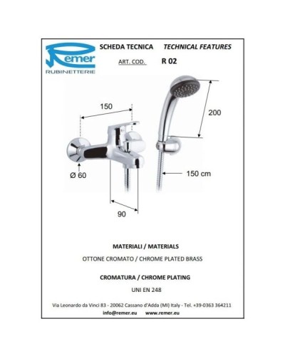 Комплект смесителей Remer Remix R02 + R11