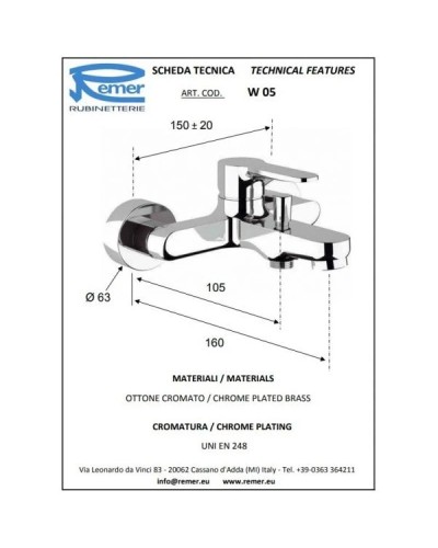 Комплект смесителей Remer Winner W05 + W11