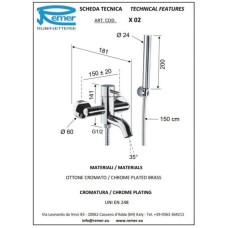 Комплект смесителей Remer X Style X02 + X11